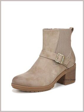 Womens Ankle Boots Faux Leather Block Heel Zip Chelsea Booties